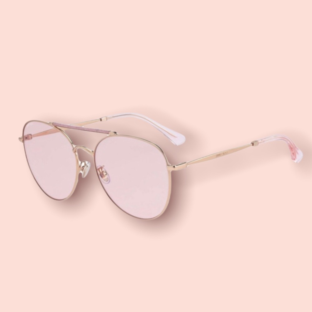 JIMMY CHOO Pink Abbiegs Aviator Stainless Steel 🕶